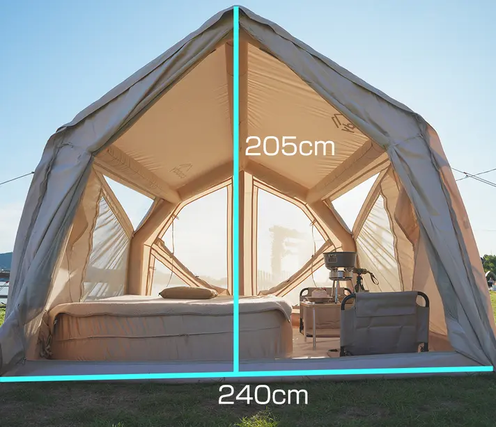 ソロでも存在感！ベストナと連結できるcoodyエアテントYUSTONA